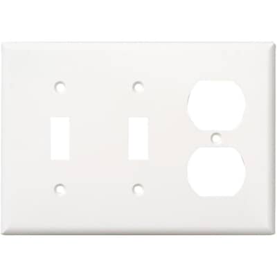Eaton White 2 Toggle 1 Duplex Switch Receptacle Plate Home Hardware