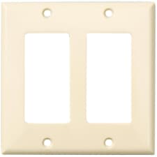 1 Decora Rocker Centered on 2 Gang Switch Plate - White