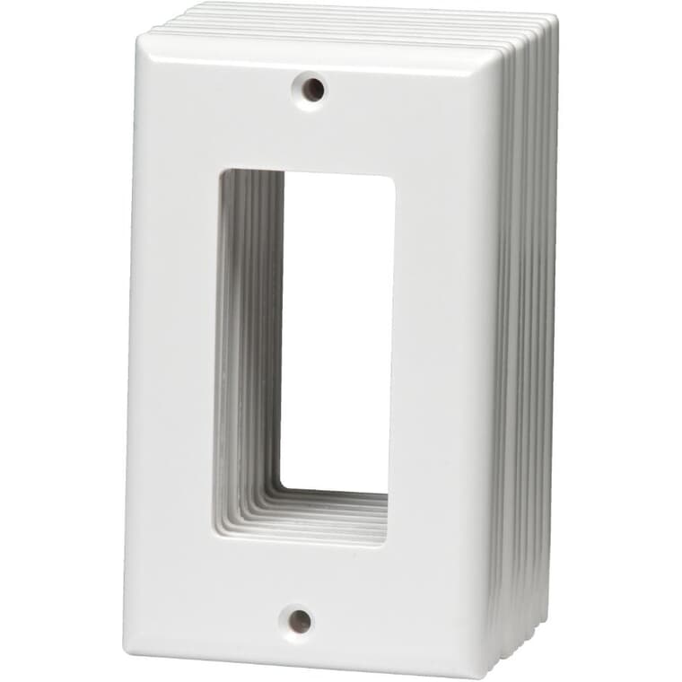 10 Pack White Plastic 1-Gang Decorator Wall Plates