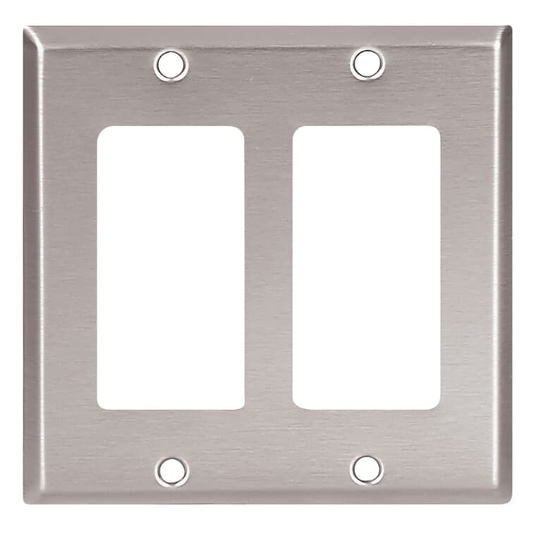 Stainless Steel Decorator 2 Device Switch Plate