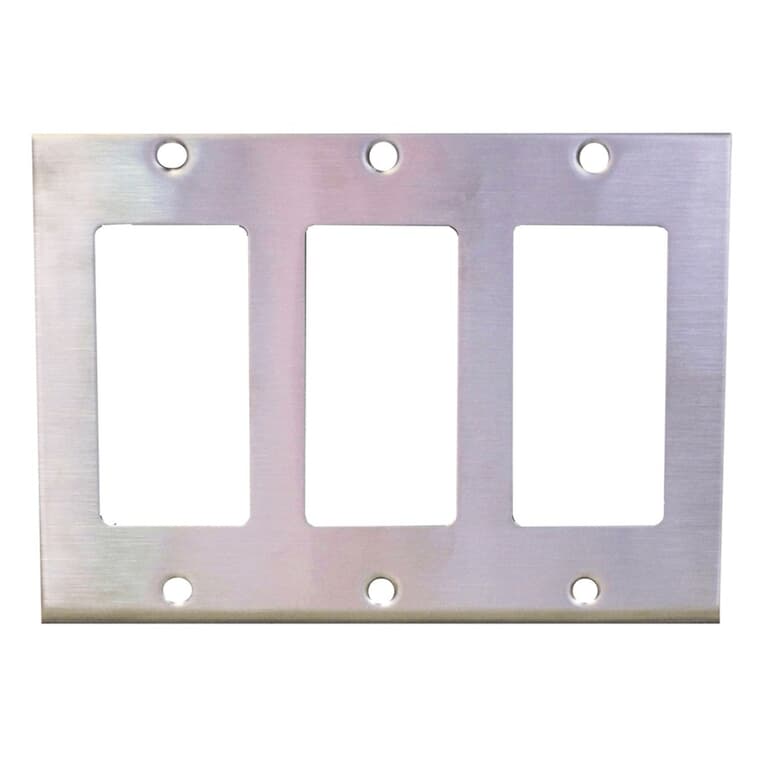 Stainless Steel 3 Device Switch Plate