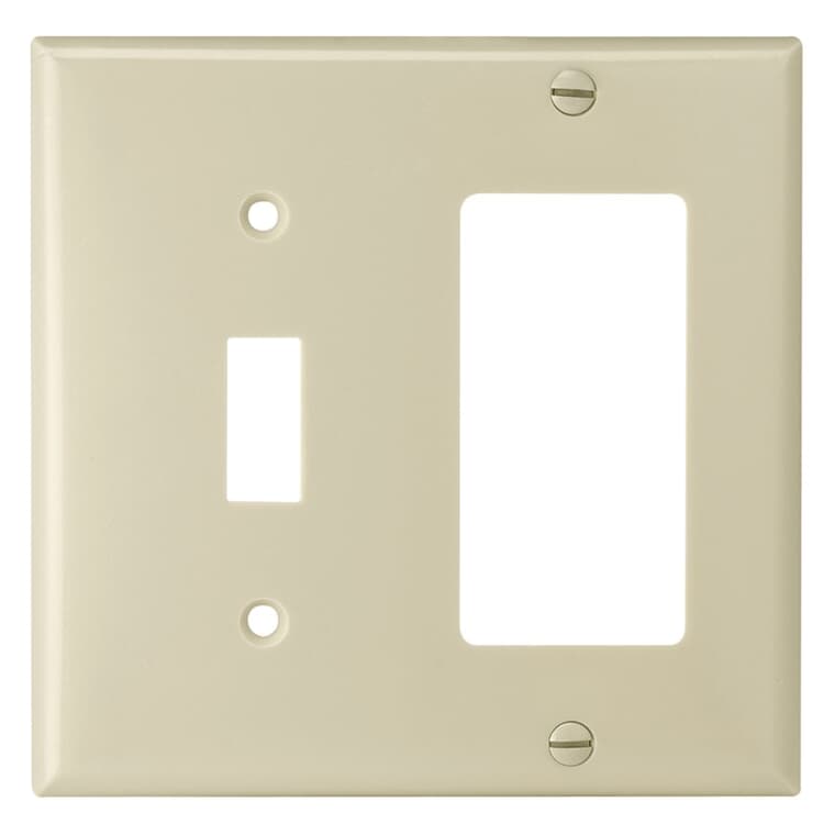 Ivory 1-Toggle/1-Decorator Switch/Receptacle Plate