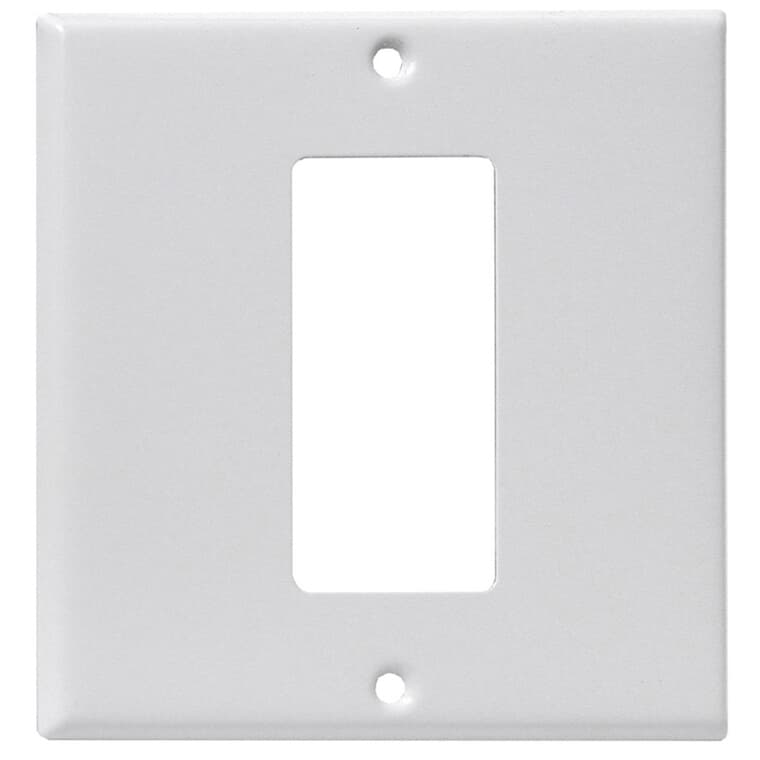 White Decorator GFI Receptacle Plate Conversion Kit