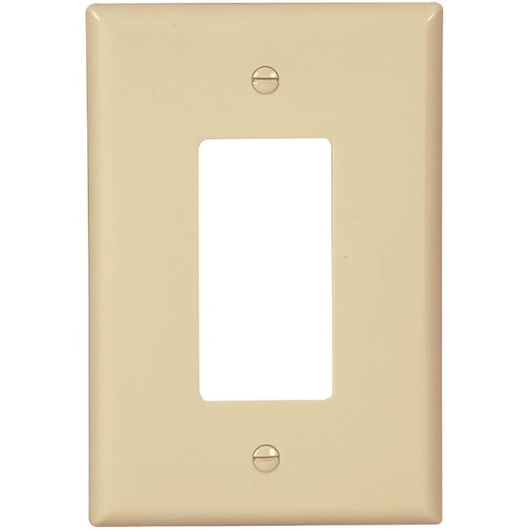 Large Ivory Plastic 1-Gang Decora Wall Plate