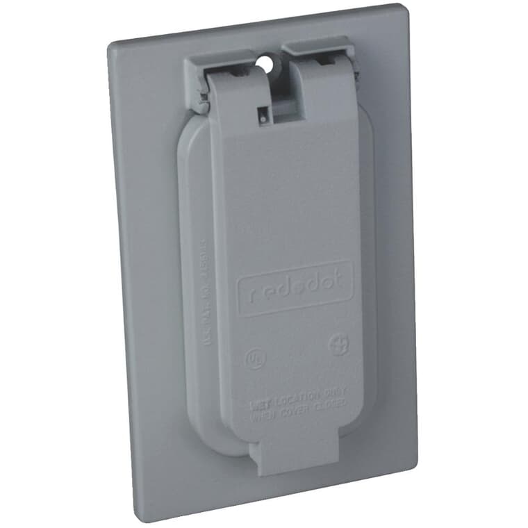 1 Gang Weatherproof GFCI Silver Receptacle Cover
