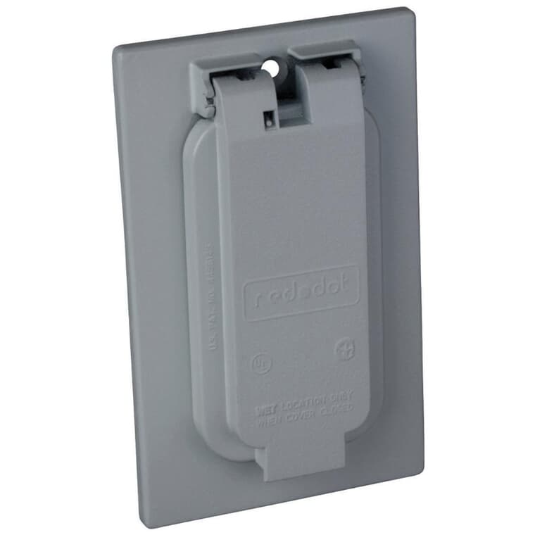 1 Gang Weatherproof GFCI Silver Receptacle Cover