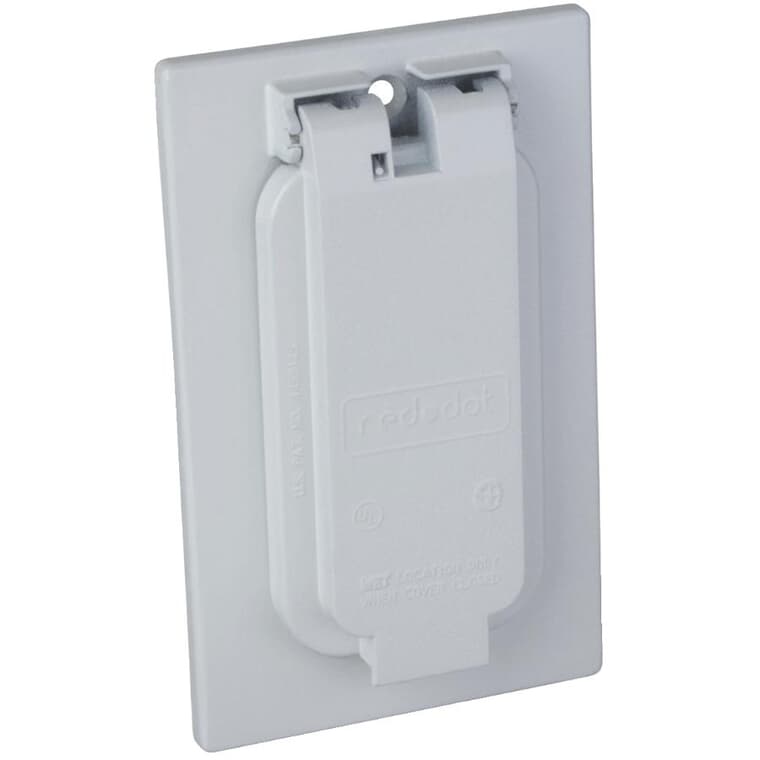1 Gang Weatherproof GFCI White Receptacle Cover