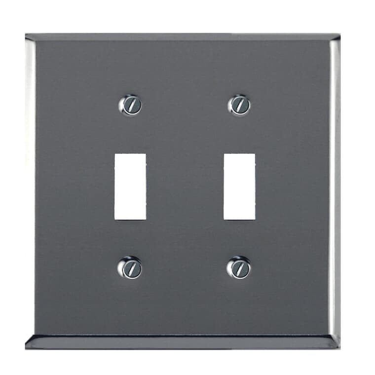 Chrome 2 Toggle Switch Plate
