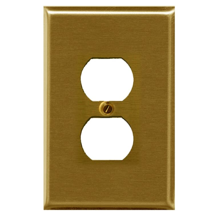 Polished Brass Duplex Receptacle Plate
