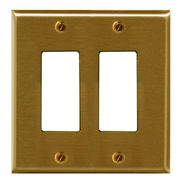 Brass Decorator 2 Device Switch Plate