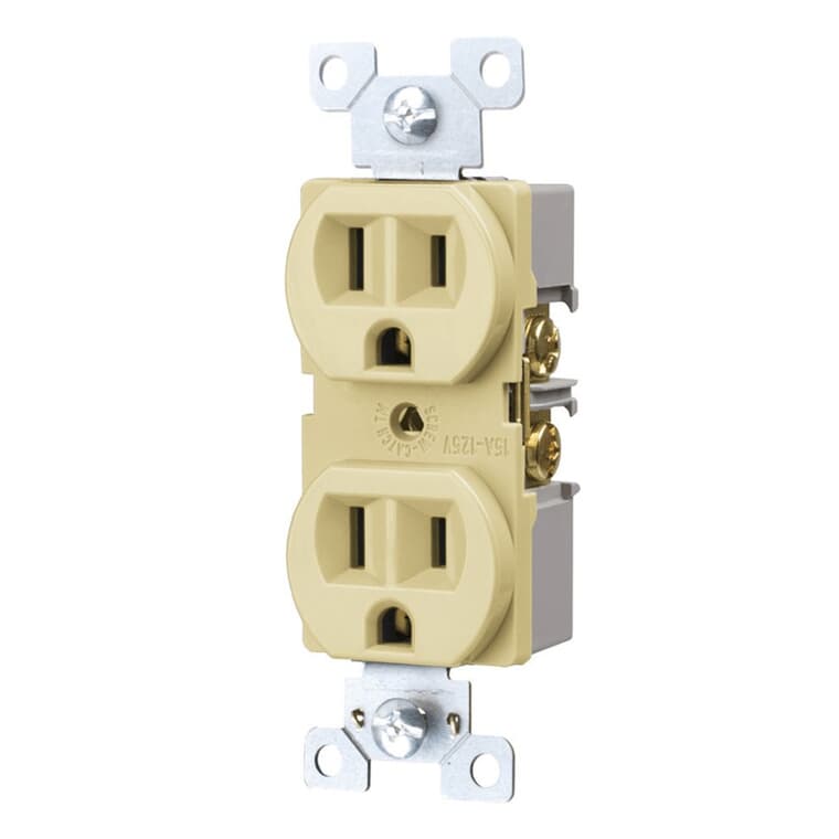 Ivory Side Wire Duplex Receptacle