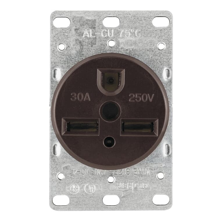 30 Amp 2 Pole 3 Wire Single Receptacle