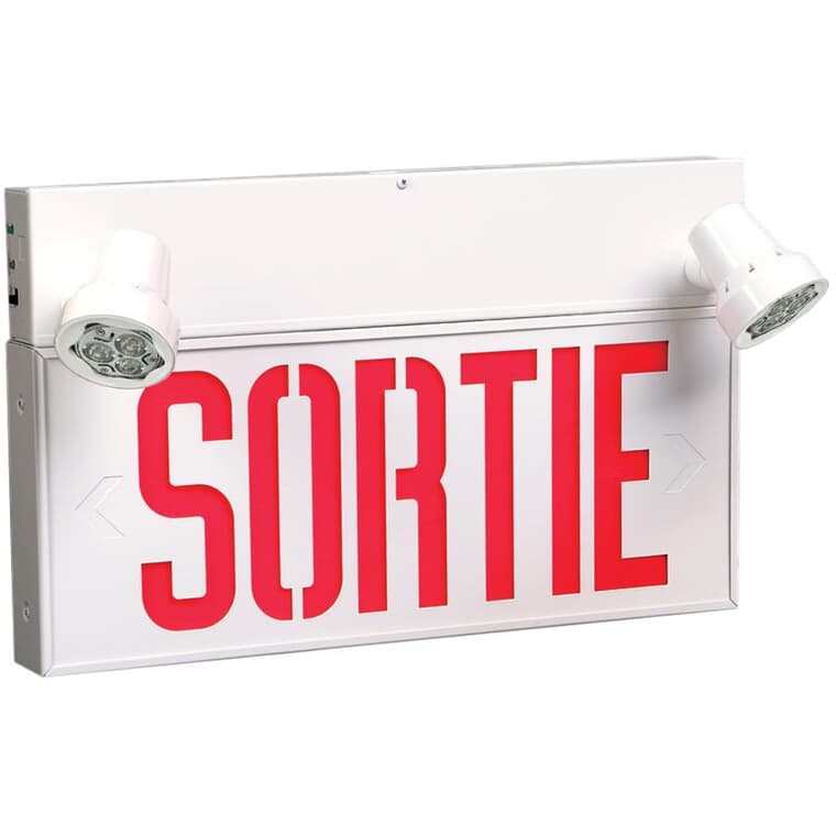 2 Light LED Security Light with French Exit Sign