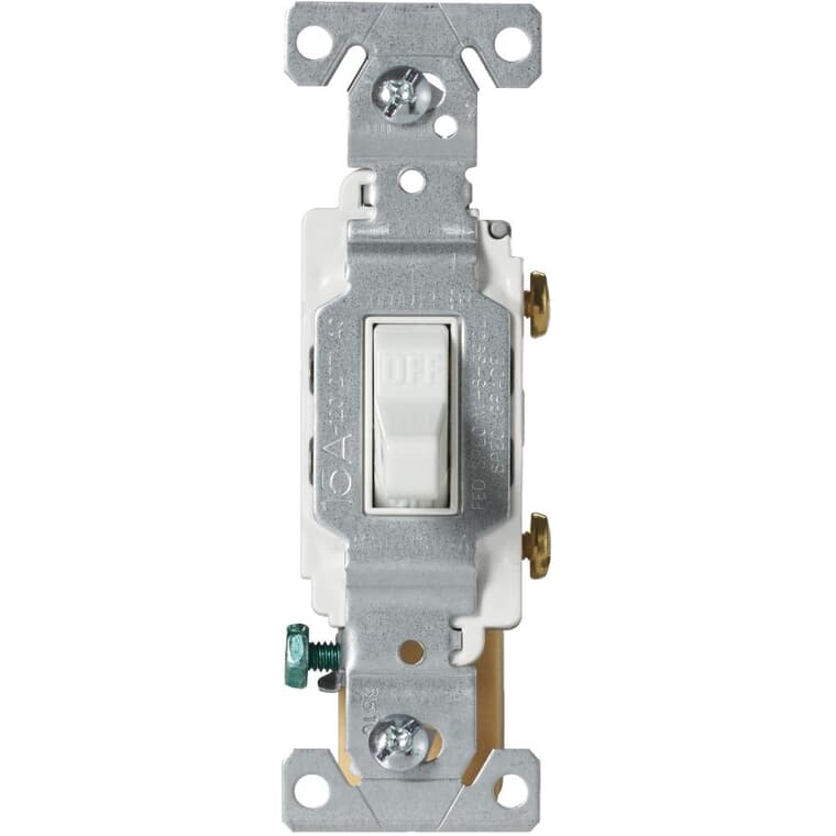 15 Amp White Single Pole Commercial Switch