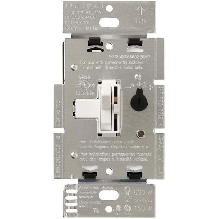 White Toggle Single Pole+3 Way CFL/LED Dimmer Switch