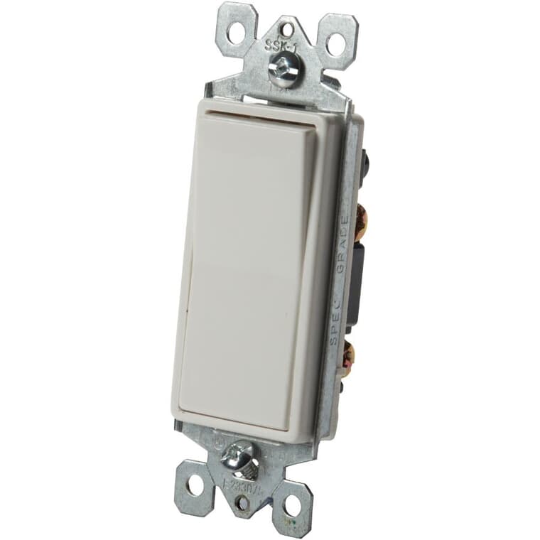 Single Pole Decorator White Light Switch