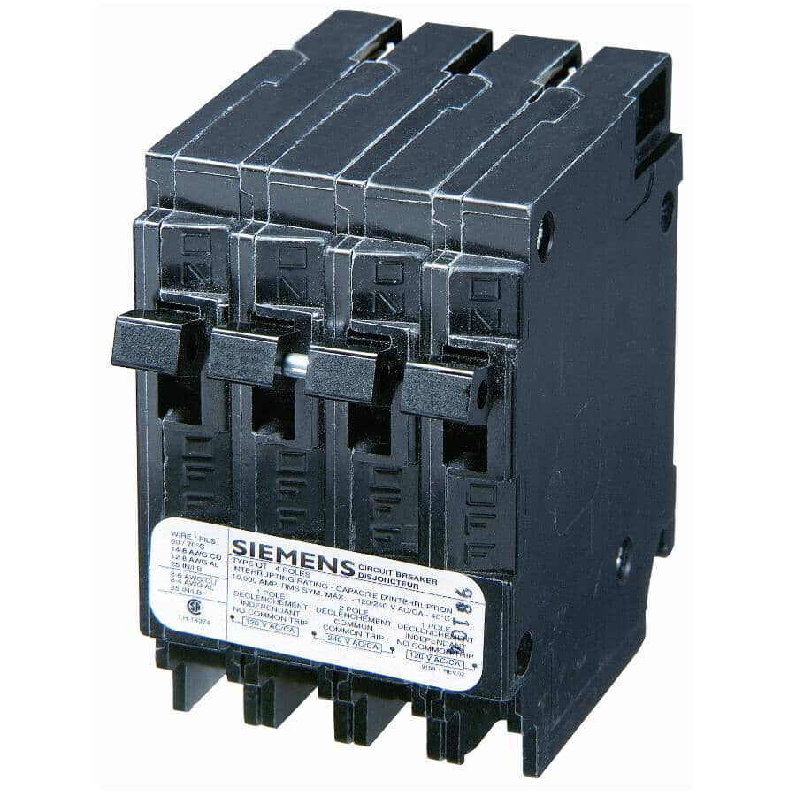 SIEMENS 15/20 Amp Quadplex Circuit Breaker | Home Hardware