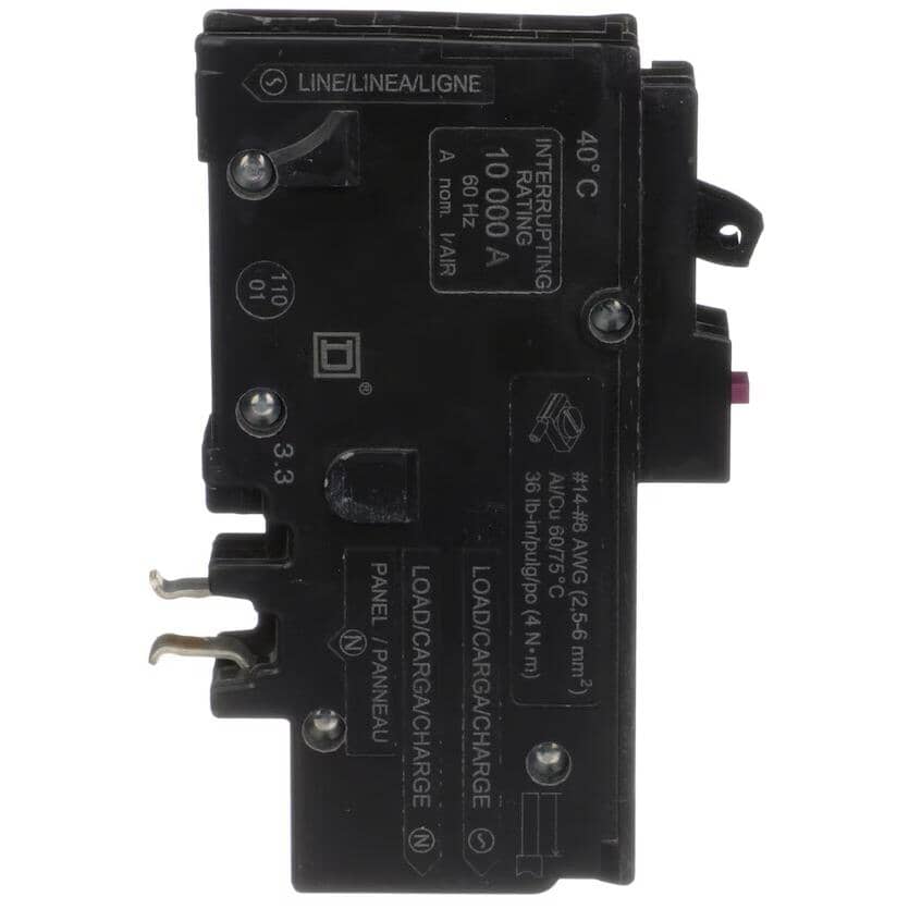 Homeline 15 Amp Single Pole Dual Function AFCI/GFCI Plug-On Circuit Breaker – Combination Arc & Ground Fault Protection, Time Saver Diagnostics, No Pigtail