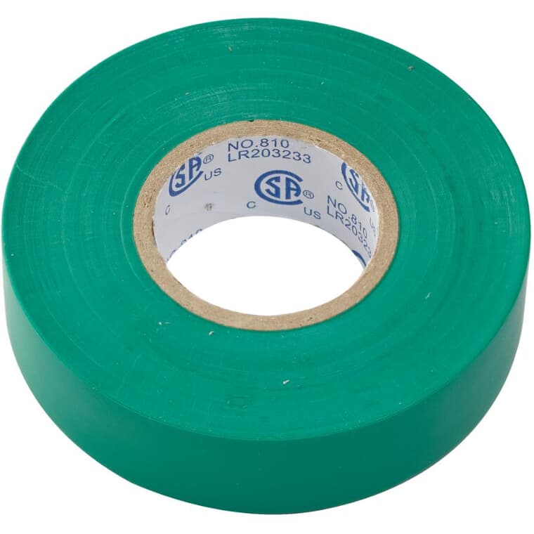 PVC Electrical Tape - Green, 7 mil x 3/4" x 60'