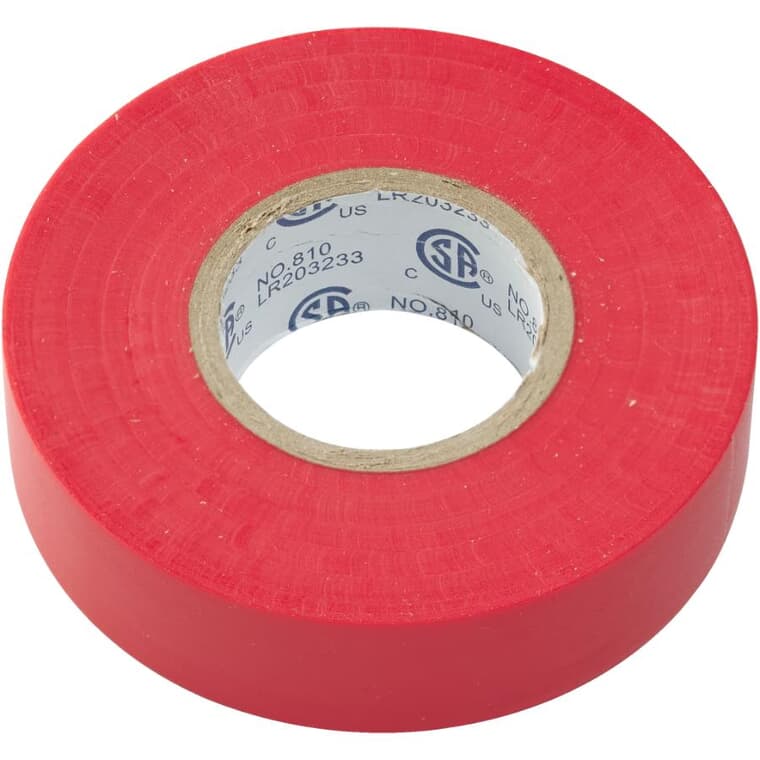 PVC Electrical Tape - Red, 7 mil x 3/4" x 60'