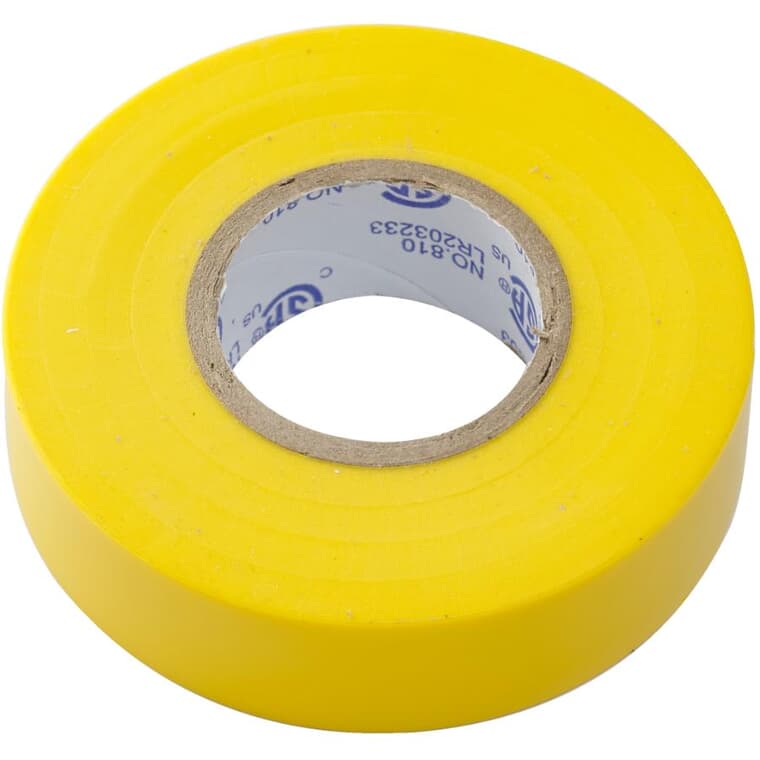 PVC Electrical Tape - Yellow, 7 mil x 3/4" x 60'