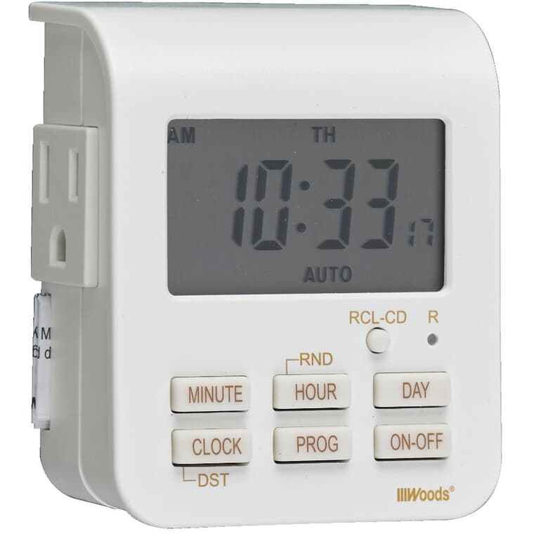 Heavy Duty 7-Day Digital Timer - 2 Outlets & 3 Conductors