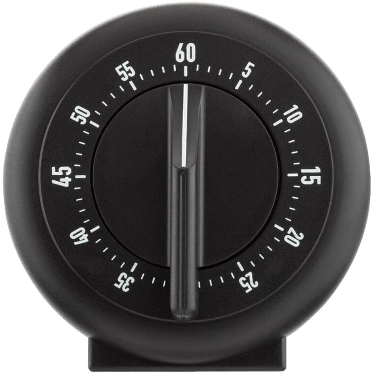 60 Minute Wind-Up Mechanical Timer - Black