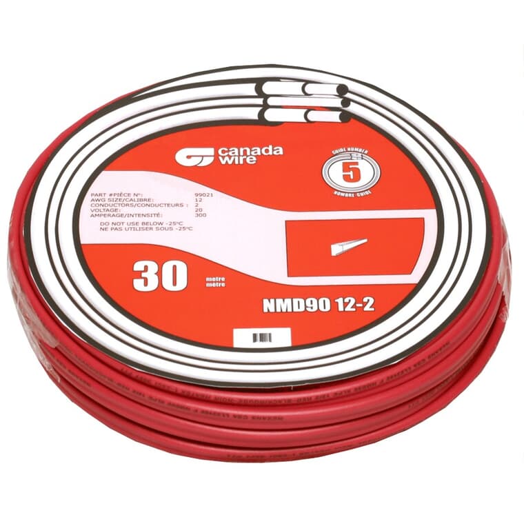 30M Red 12/2 NMD-90 Copper Wire