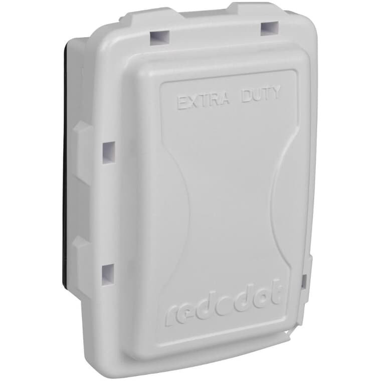 While-In-Use White Shallow Metal Weatherproof GFCI Receptacle Cover Kit