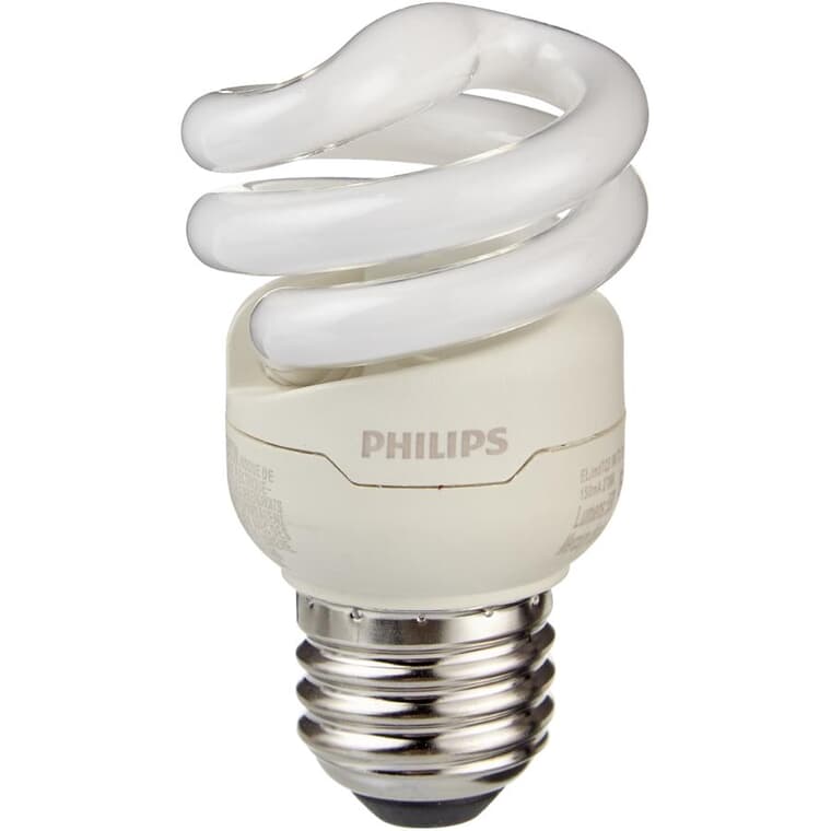9W Medium Base Soft White Mini Twister CFL Bulbs - 2 Pack