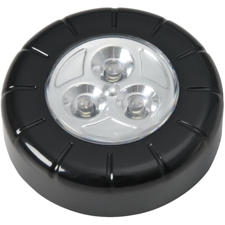 LED Push Light with Adhesive Back - Black