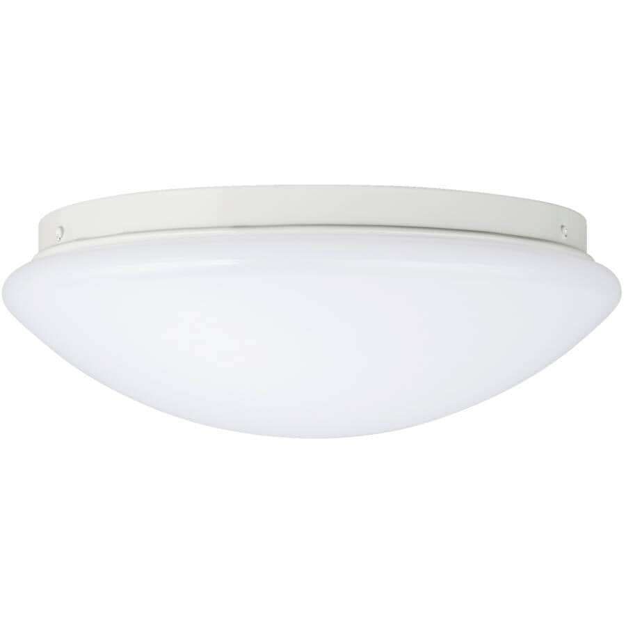 GLOBE ELECTRIC:Integrated LED Flush Mount Light Fixture - White, 15W, 10"