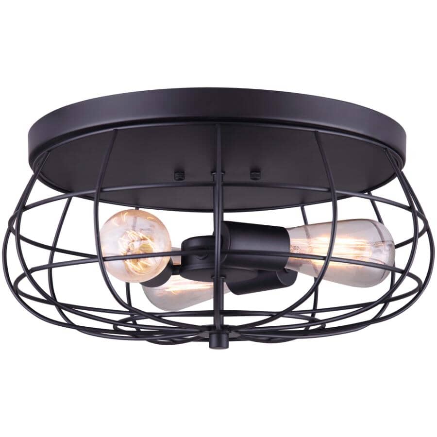 Visions＆Flowers ecomaru CANARM Flora Caged 3 Light Flush Mount Light Fixture | Home
