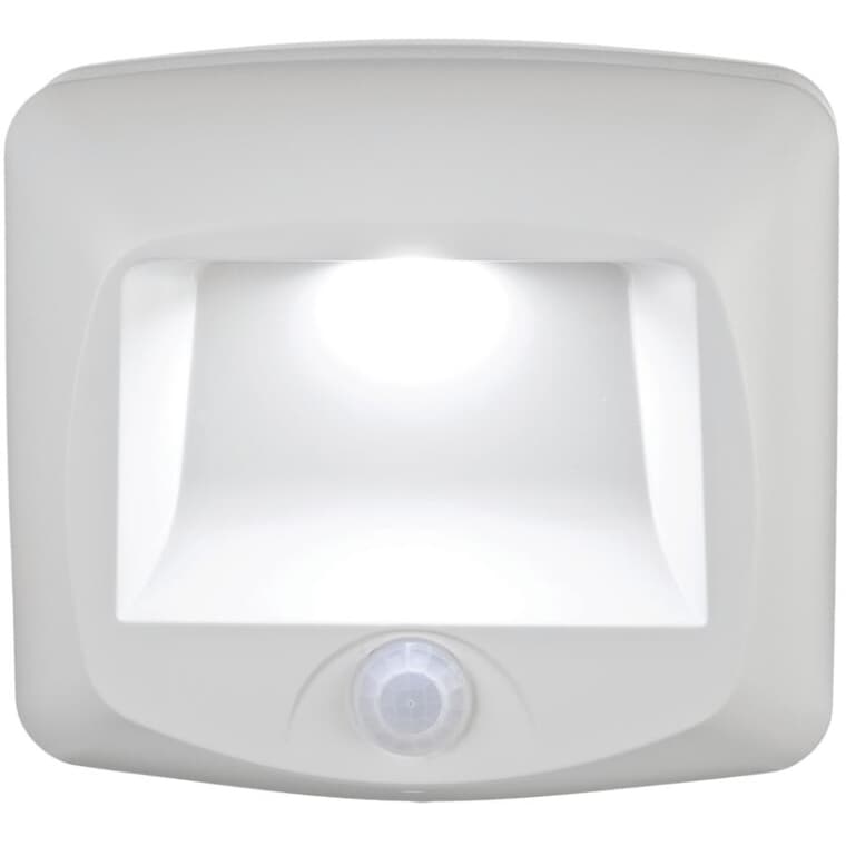 Luminaire à DEL pour marche ou terrasse fonctionnant à pile, avec détecteur de mouvement, blanc