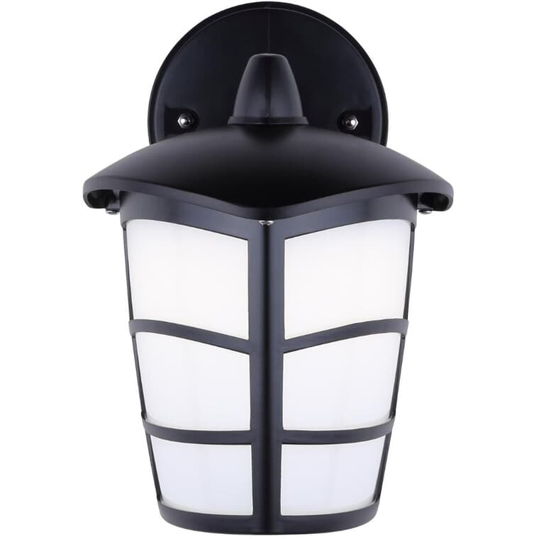 Outdoor Downward Coach LED Light Fixture - Black with Acrylic Lens, 9-1/4''