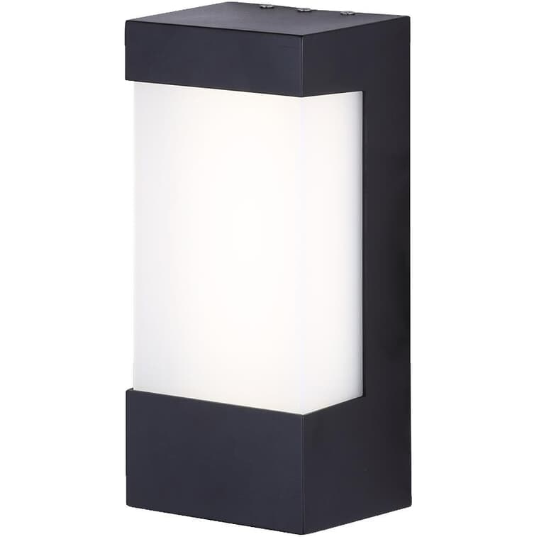 Outdoor LED Rectangular Wall Light Fixture - Black, 10''