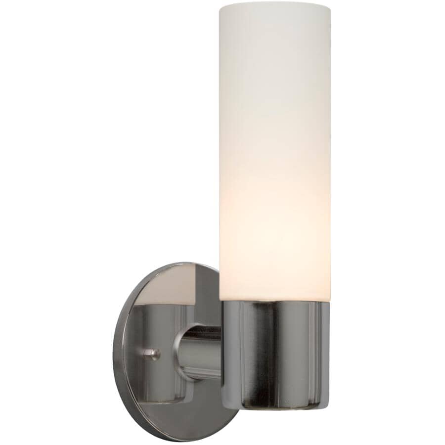 GALAXY:Hadley Wall Sconce - Chrome with White Glass