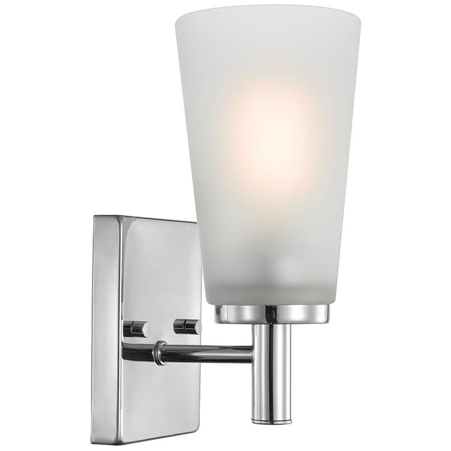 GLOBE ELECTRIC:Alyssa Wall Sconce - Chrome with Frosted Glass