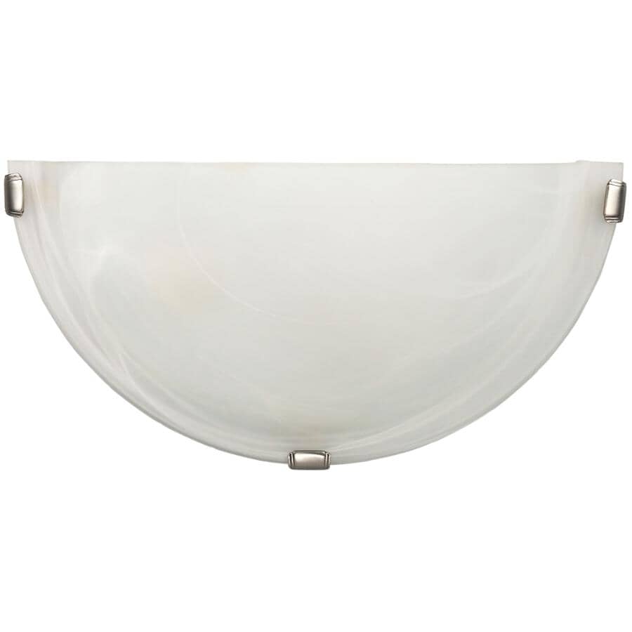 CANARM:Wall Light Fixture - Brushed Pewter with Alabaster Glass