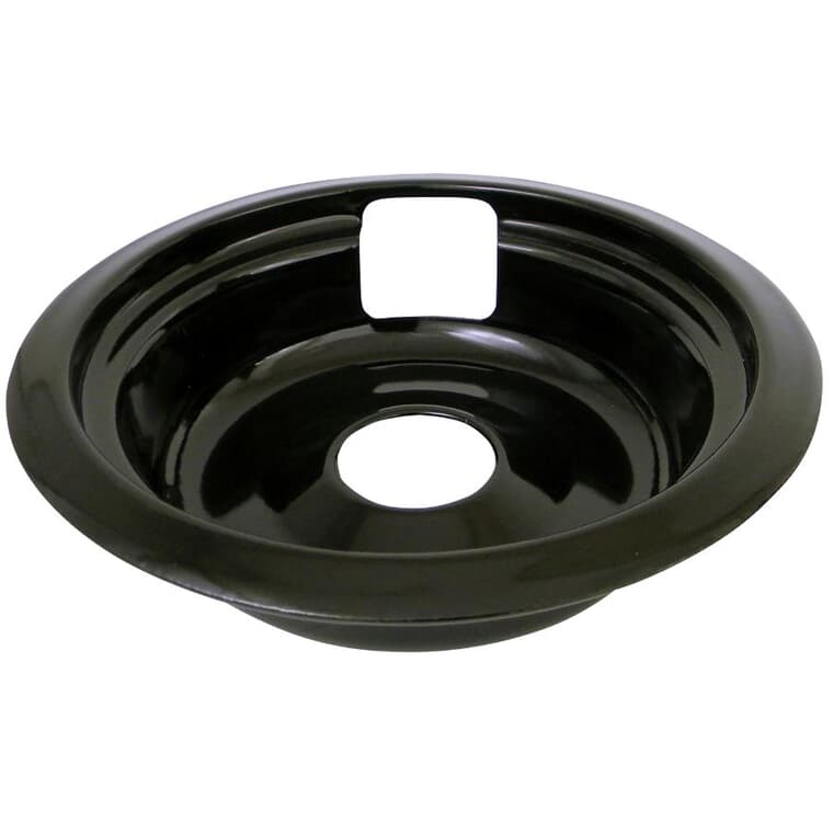 Universal Porcelain Stove Drip Pan with Trim Ring - 6"