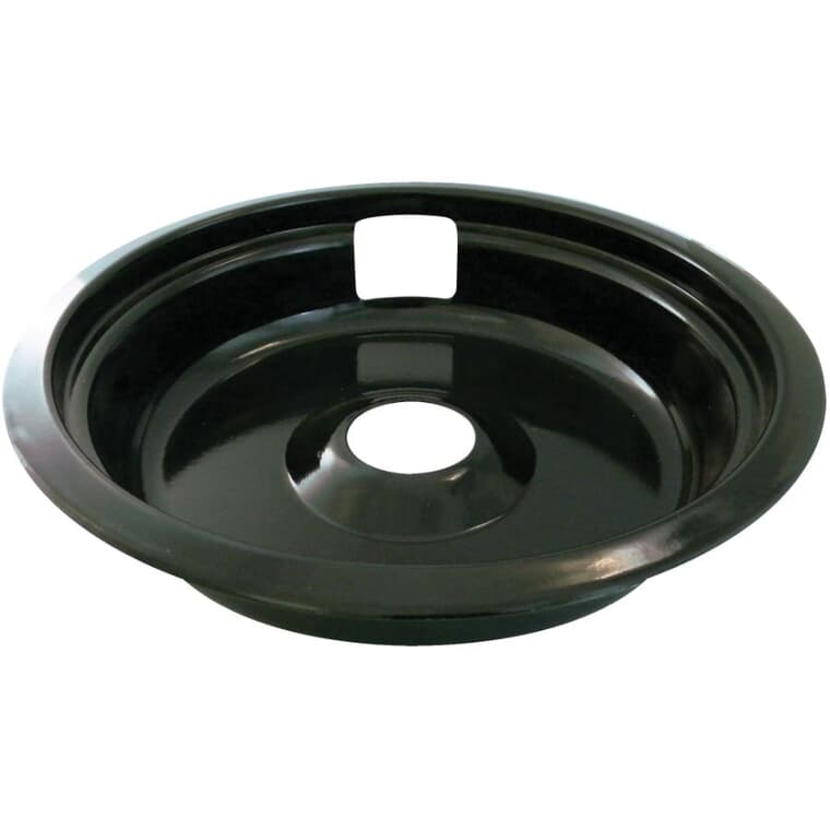 Universal Porcelain Stove Drip Pan with Trim Ring - 8"