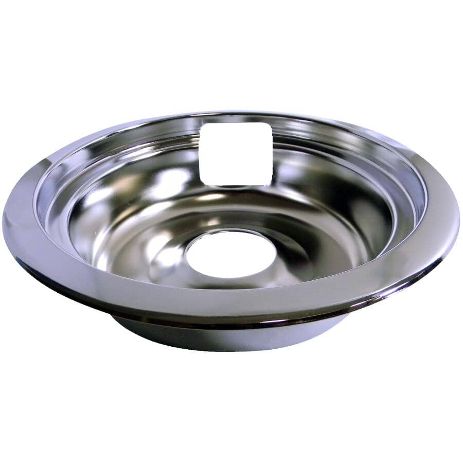 LASER:Universal Chrome Stove Drip Pan with Trim Ring - 6"