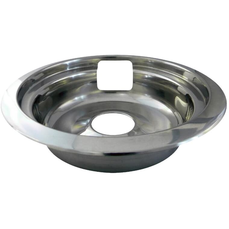 Universal Stainless Steel Stove Drip Pan with Trim Ring - 6"