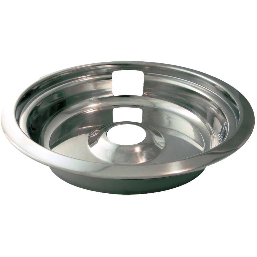 LASER:Universal Stainless Steel Stove Drip Pan with Trim Ring - 8"