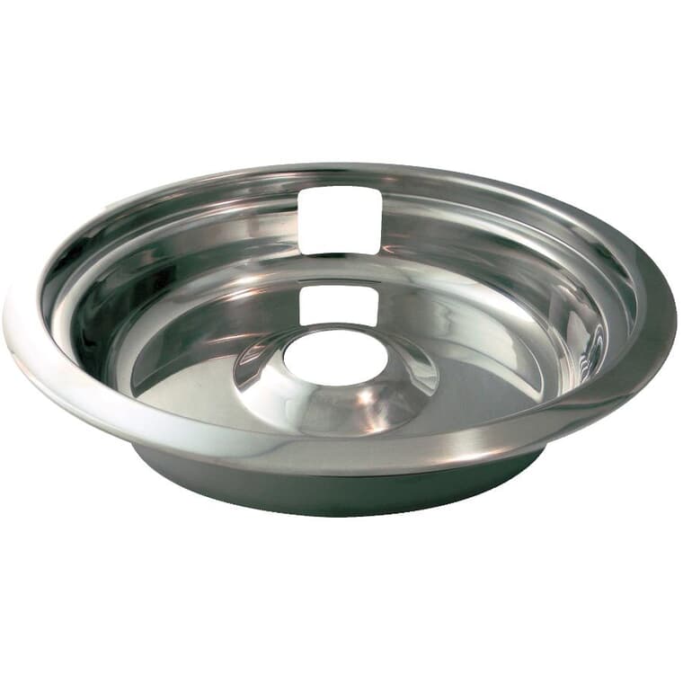 Universal Stainless Steel Stove Drip Pan with Trim Ring - 8"