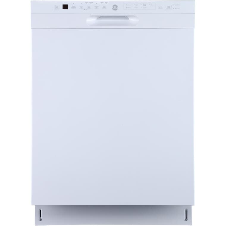 24" Built-In Tall Tub Dishwasher (GBF655SGPWW) - Front Control + White with Stainless Steel Interior