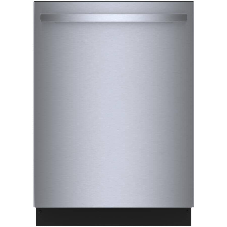 BOSCH APPLIANCES:100 Series Built-In Dishwasher with Home Connect (SHX5AEM5N) - Top Control + Third Rack, Stainless Steel, 24"