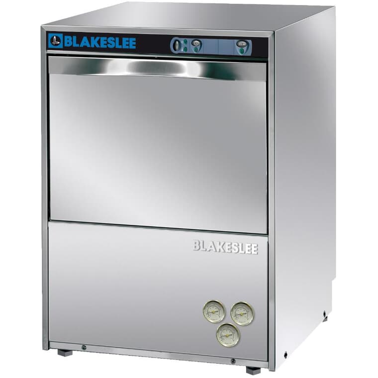 Lave-vaisselle encastré de qualité commerciale (UC18-1), commandes à l'avant, acier inoxydable avec intérieur en acier inoxydable, 23,5 po