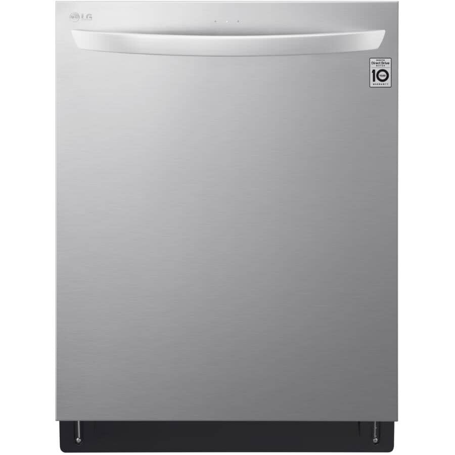 LG:24" Smart Built-In Dishwasher (LDTS5552S) - with Top Controls + Third Rack + TrueSteam, Stainless Steel