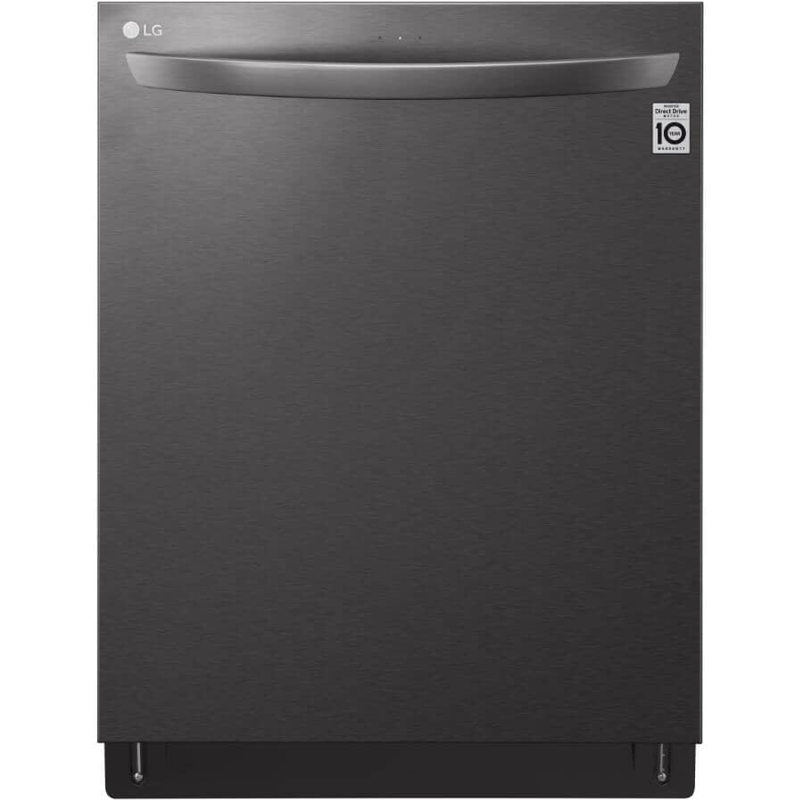 LG:24" Smart Built-In Dishwasher (LDTS5552D) - with Top Controls + Third Rack + TrueSteam, Black Stainless Steel